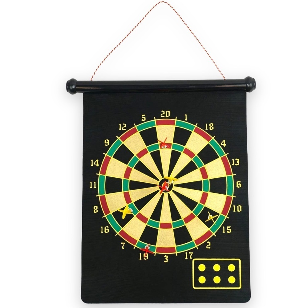 NEW Magnetic Dart Board Double Sided Hanging Dart Board Set Game Room